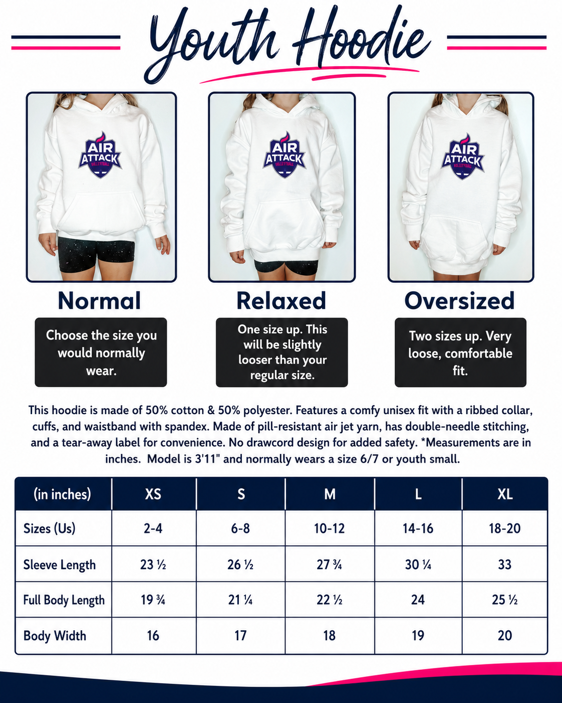 Youth Air Attack Girls Flag Hoodie