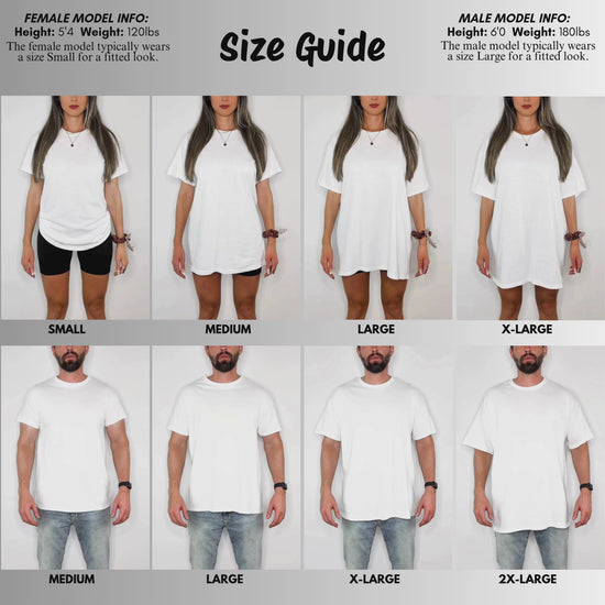 size chart with models